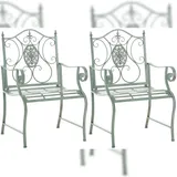 deluke AUSTIN Gartenstuhl 62 x 53 x 94 cm Antik-Grün 2 St.