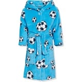 Playshoes Fleece-Bademantel Morgenmantel, blau Fußball, 122/128