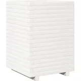 vidaXL Pflanzkübel Weiß 50x50x72 cm Massivholz Kiefer