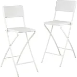 Relaxdays Barhocker klappbar 44 x 115 x 63 cm Weiß