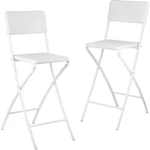 Relaxdays Barhocker klappbar 44 x 115 x 63 cm Weiß