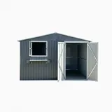 Oxeza Gerätehaus, Grau, Metall, Mode, Rechteckig, 255.4x199.9x313.1 cm, Aufbewahrung & Schutzhüllen, Geräteschuppen
