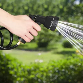 Relaxdays Spiralschlauch mit Brause 10 m scwarz