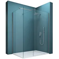 mai & mai Duschwand Für Dusche Duschabtrennung 120x90cm mit 2 festen Seitenelementen 8mm Esg-sicherheitsglas Walk-in Dusche Klarglas Nano-versiegelung Bremen01k-t - Transparent
