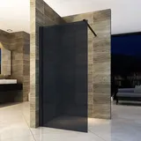 Aloni Eco Walk- In Duschwand aus Rauchglas Schwarz 90x200 8mm