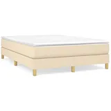 vidaXL Bettgestell ohne Matratze Creme 140x200 cm Stoff