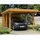 SKANHOLZ Spessart Einzelcarport mit Abstellraum 3,55 x 8,46 m beige