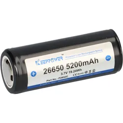 Keeppower 26650 Li-Ion Akku 3,6V 5200mAh (geschützt) - 12A