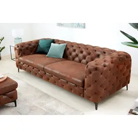 Riess-Ambiente Chesterfield Sofa Mikrofaser 3-Sitzer Braun