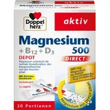 Doppelherz Aktiv Magnesium 500 + B12 + D3 Direct Depot Granulat 20 St.