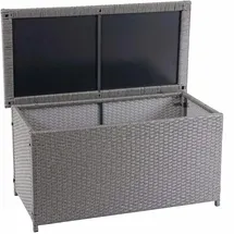 Mendler Poly-Rattan Kissenbox HWC-D88, Gartentruhe Auflagenbox Truhe ~ Basic grau, 51x100x50cm 170l