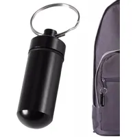Tablettenbehälter Schlüsselanhänger - Schlüsselanhänger Pillendose,Tragbarer -Pillen-Organizer-Kastenbehälter für Geldbörse, wasserdichter Metall-Pillenhalter für den Außenbereich Rianpesn