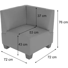 Mendler Modular Eckteil Lyon, Kunstleder ~ rot