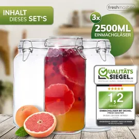 Fresh Master Einmachglas 2500 ml 3 St.