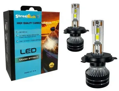 LED-Lampen - Bi-LED-System H4 Streetech Modell STN2 für Scheinwerfer - 150.000 Lux, 45 W - CANbus, 6000 K - 1500% mehr Helligkei