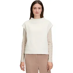 T-Shirt BETTY & CO "Damen mit Seitenschlitzen", Damen, Gr. L, rohweiß, Obermaterial: 100% Polyester, loose fit normal, Shirts T-Shirt