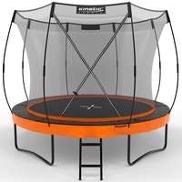 Kinetic Sports Trampolin Outdoor 305 cm 'Ultimate Pro' – Kürbis-Design, AirMAXX Sprungtuch, mit Leiter Sunset Orange Ø