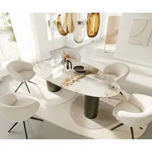 DeLife Edge 220 x 76 x 120 cm beige/weiß