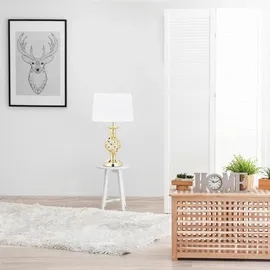 Relaxdays Tischlampe Gold Weiß
