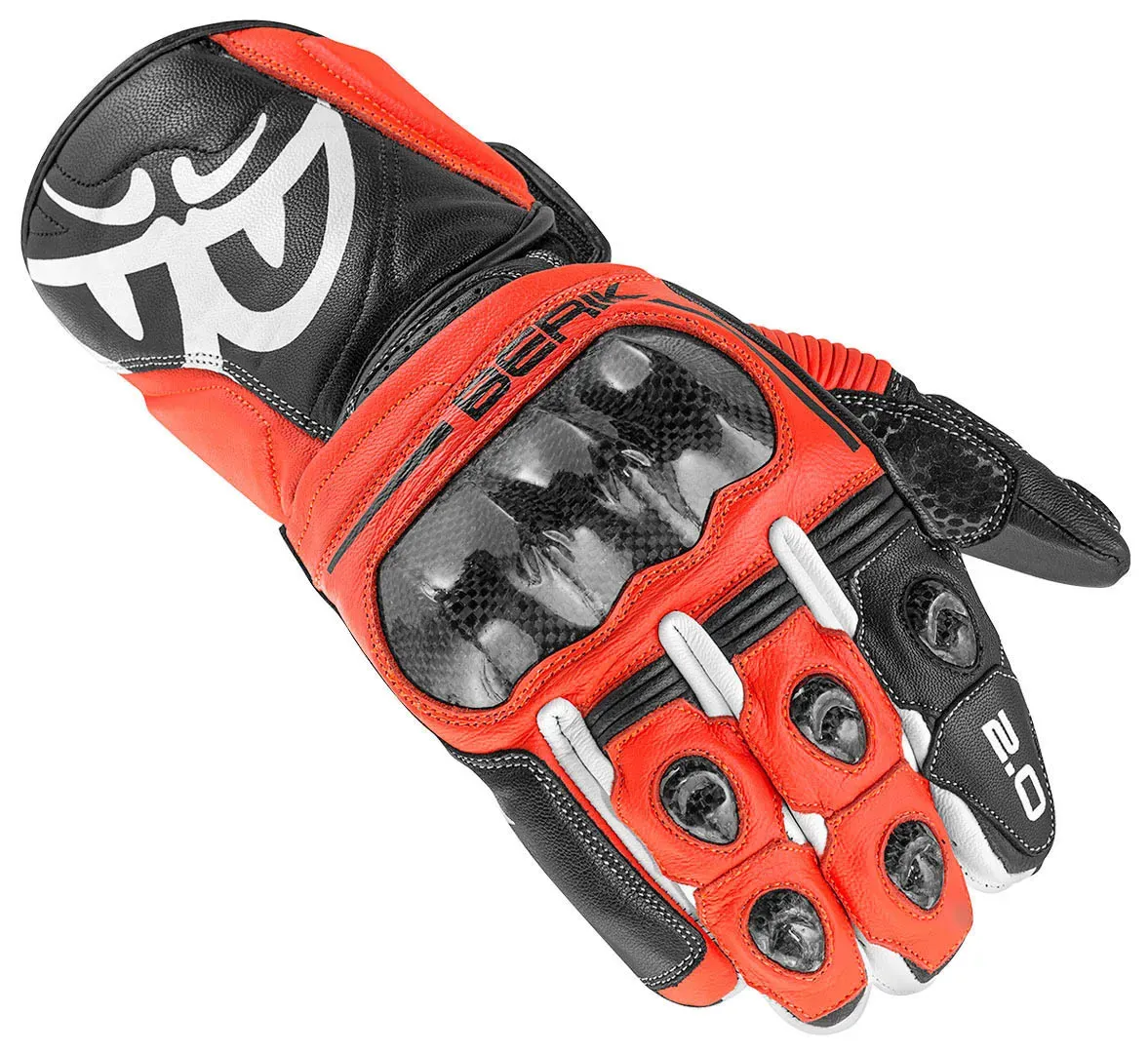 Berik 2.0 ST Motorradhandschuhe, schwarz-rot, Größe 3XL für Männer