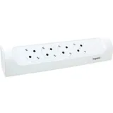 Legrand LEGRAND, Perfect-Fit Ecksteckdosenleiste, Mehrfachsteckdose, 45°abgewinkelt, 4-fach Steckdose, Wand- und Tischmontage, ohne Kabel, Ultraweiß, 694503