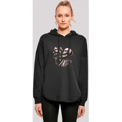 Kapuzenpullover F4NT4STIC "Niedliches Goth Skelett Herz Seifenblasen", Damen, Gr. S, schwarz, Obermaterial: 100% Baumwolle, casual, oversize, Langarm, Pullover, Premium Qualität