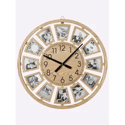Wanduhr HEINE HOME, beige (natur), Wanduhren, B/H/T: 60cm x 60cm x 3,5cm, B:60cm H:60cm T:3,5cm