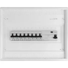 Doktorvolt Sicherungskasten Aufputz Verteilerkasten 1x12 Module 8xMCB 1xRCCB VDE verdrahtet Verteilerschrank Sicherungen 245x305x96,5mm Doktorvolt