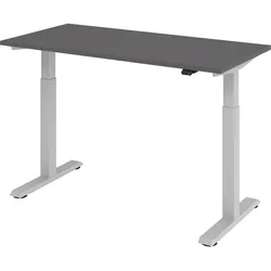 bümö elektrisch höhenverstellbarer Schreibtisch graphit 140x67 cm - kleiner Schreibtisch höhenverstellbar elektrisch, elektrischer Schreibtisch &
