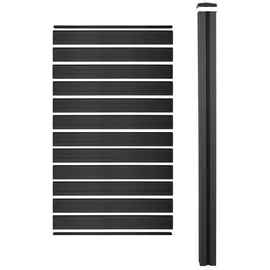 Mendler WPC-Sichtschutz Sarthe, Windschutz Zaun, WPC-Pfosten zum Einbetonieren ~ Erweiterungselement schmal, 98cm anthrazit