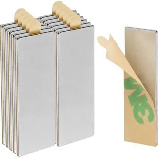 ECENCE Neodym Magnete 12 Stck. selbstklebend - 30x10x1mm - hochwertige - silber,