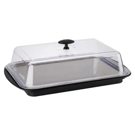 APS Thermo Tablett-Set eckig, schwarz/transparent