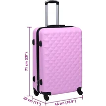 vidaXL Hartschalen-Trolley 4-Rollen 28 cm / 28 l rosa