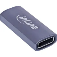 InLine USB4 Adapter, USB-C Buchse/Buchse Aluminium, grau