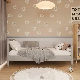 M&S Bett Emilia 90 x 200 cm Kiefer grau
