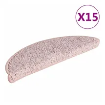 vidaXL Treppenmatten 15 Stk. Hellrosa 65x21x4 cm
