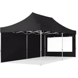 TOOLPORT Faltpavillon 3 x 6 m inkl. 2 Seitenteile Schwarz