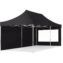 TOOLPORT Faltpavillon 3 x 6 m inkl. 2 Seitenteile Schwarz