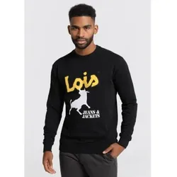 Lois Jeans für Herren. 165452225 Jeans & Jacken Logo-Sweatshirt schwarz (XL), Lässig, Baumwolle, Langarm