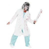 Foxxeo Blutverschmiertes Zombie Arzt Kostüm für Herren zu Halloween Chirurg Fasching Karneval Größe M