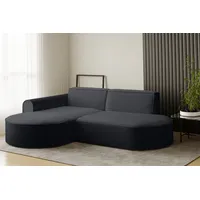 Fun Möbel Ecksofa Designersofa BONDY in Stoff Ascot Schwarz