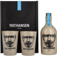 Knut Hansen Dry Gin 42% Vol. 0,5l in Holzkiste mit 2 Keramiktassen