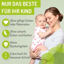 Bomi Türschutzgitter Merle 63-251 cm in Weiß | Ohne Bohren | Schließt automatisch | Kinderschutzgitter Treppengitter | Weiß