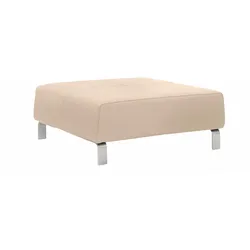 Hocker CALIA ITALIA "Simon", beige, B:97cm H:40cm T:97cm, Leder SORRENTO, pigmentiertes Glattleder, Leder BULL, pigmentiertes Dickleder, Hocker, Polsterhocker
