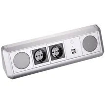 SOTech Doppelsteckdose 2 Schuko Grau