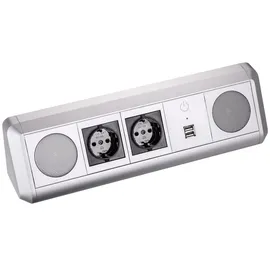 SOTech Doppelsteckdose 2 Schuko Grau