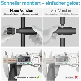Görbach Duschset Edelstahl Duschstange mit Verstellbarer Duschkopfhalterung, Bohrlöcher-kompatible Wandhalterungen, Passend für Standard-Handbrausen, Brausestange 70 cm mit Duschablage Schwarz