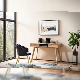 KADIMA DESIGN Schreibtisch 120x55x77 cm Eiche Dekor mit Stauraum, Design Bürotisch Skandinavisch mit Schubladen, HomeOffice Laptoptisch Computertisch Arbeitszimmer