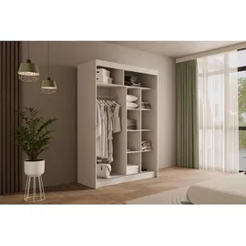 altdecor Schiebetürenschrank VESLI 150 x 215 x 61 cm Weiß