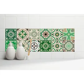 OTTO home Fliesenaufkleber Ornamente 12er Set grün Sticker